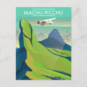 Carte Postale affiche de voyage en avion pour machu picchu
