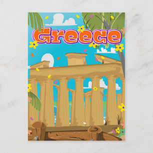 Carte Postale Affiche de voyage en Grèce.