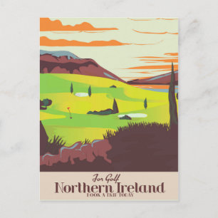 Carte Postale Affiche de voyage en Irlande du Nord 'Pour Golf'
