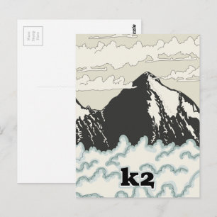 Carte Postale Affiche de voyage en montagne K2