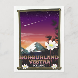 Carte Postale Affiche de voyage en Norðurland vestra Islande