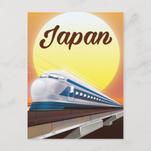 Carte Postale Affiche de voyage en train à grande vitesse du Jap