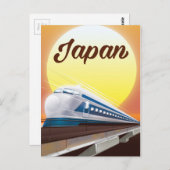 Carte Postale Affiche de voyage en train à puce du Japon (Devant / Derrière)