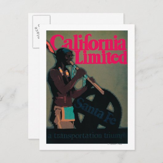 Carte Postale Affiche de voyage en train California Limited (Devant / Derrière)