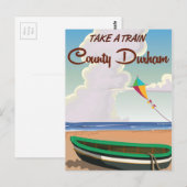 Carte Postale Affiche de voyage en train dans le comté de Durham (Devant / Derrière)