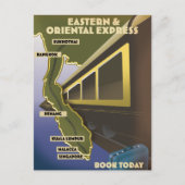 Carte Postale Affiche de voyage en train oriental (Devant)