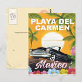 Carte Postale Affiche de voyage en voiture mexicaine Playa del C (Devant / Derrière)