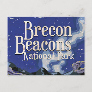 Carte Postale Affiche de voyage ferroviaire vintage des Brecon B