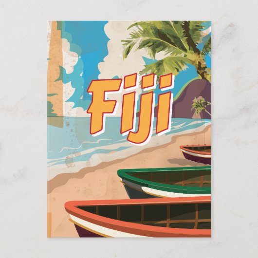 Carte Postale Affiche de voyage Fiji Vintage (Devant)