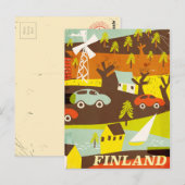 Carte Postale Affiche de voyage Finlande moderne du milieu du si (Devant / Derrière)