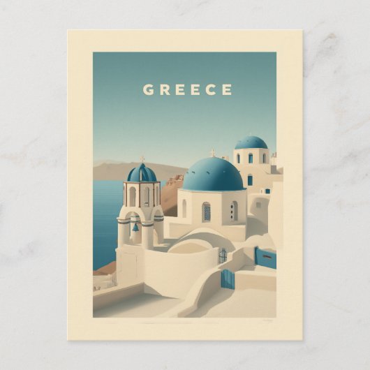 Carte Postale Affiche de voyage Grèce Santorin (Devant)