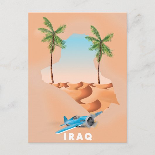 Carte Postale Affiche de voyage illustrée de l'Irak. (Devant)