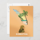Carte Postale Affiche de voyage illustrée Sumatra (Devant / Derrière)