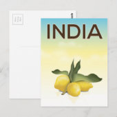 Carte Postale Affiche de voyage India Lemon (Devant / Derrière)