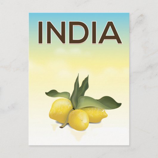 Carte Postale Affiche de voyage India Lemon (Devant)