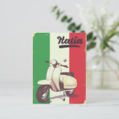 Carte Postale Affiche de voyage Italia Scooter Vintage (Debout devant)