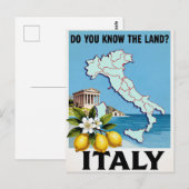Carte Postale Affiche de voyage Italie (Devant / Derrière)