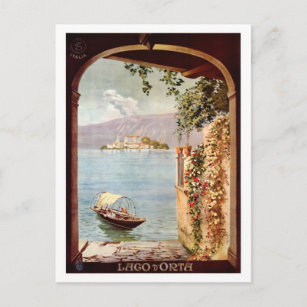 Carte Postale Affiche de voyage italienne Lago d'Orta vintage de