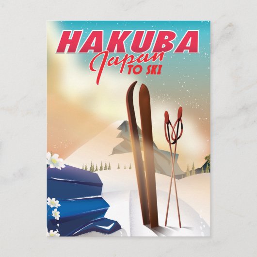 Carte Postale Affiche de voyage japonaise de Hakuba. (Devant)