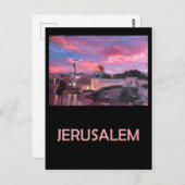 Carte Postale Affiche de voyage Jérusalem Israël Rétro (Devant / Derrière)