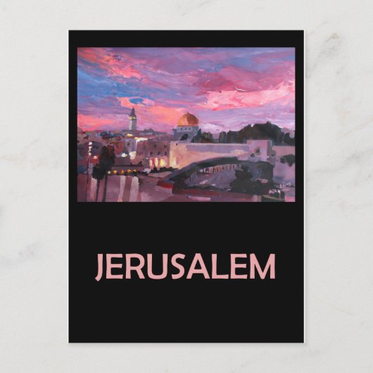 Carte Postale Affiche de voyage Jérusalem Israël Rétro (Devant)