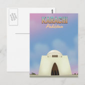 Carte Postale Affiche de voyage Karachi Pakistan (Devant / Derrière)
