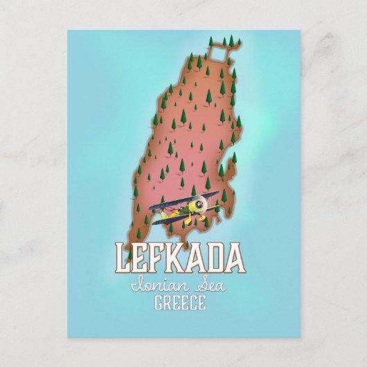 Carte Postale Affiche de voyage Lefkada Grèce. (Devant)