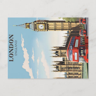 Carte Postale affiche de voyage london vintage