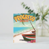 Carte Postale Affiche de voyage mexicaine Progreso (Debout devant)