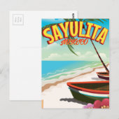 Carte Postale Affiche de voyage mexicaine Sayulita (Devant / Derrière)