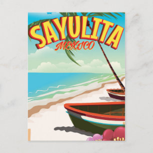 Carte Postale Affiche de voyage mexicaine Sayulita