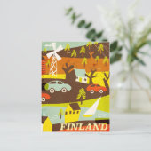 Carte Postale Affiche de voyage moderne du milieu du siècle (Debout devant)