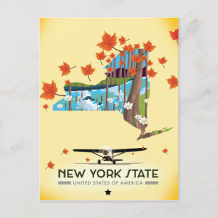 Carte Postale Affiche de voyage New York State Vintage