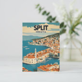 Carte Postale Affiche de voyage nostalgique Split Croatie (Debout devant)
