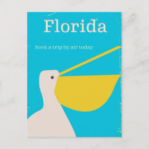 Carte Postale Affiche de voyage Pélican de Floride vintage