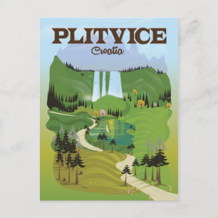 Carte Postale affiche de voyage Plitvice Croatie