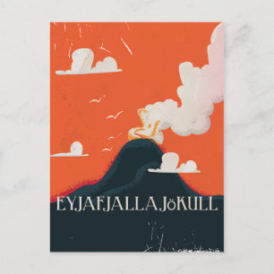 Carte Postale Affiche de voyage pour le volcan Eyjafjallajökull