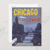 Carte Postale Affiche de voyage pour les vols de Trans World Air (Devant / Derrière)