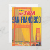 Carte Postale Affiche de voyage pour Twa à San Francisco (Devant / Derrière)