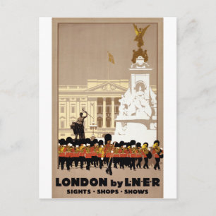 Carte Postale Affiche de voyage rétro de Londres restaurée