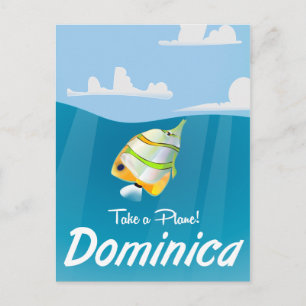 Carte Postale Affiche de voyage rétro Dominique.