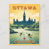 Carte Postale Affiche de voyage rétro d'Ottawa Canada (Devant)