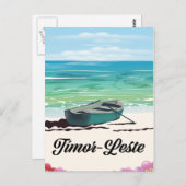 Carte Postale Affiche de voyage rétro du Timor-Leste. (Devant / Derrière)