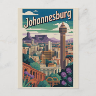 Carte Postale Affiche de voyage rétro Johannesburg Afrique du Su