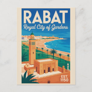 Carte Postale Affiche de voyage rétro Rabat Maroc Art Print