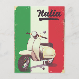 Carte Postale Affiche de voyage rétro scooter Italia