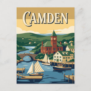Carte Postale Affiche de voyage rétro vintage du port de Camden