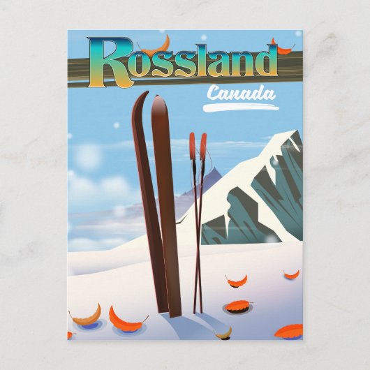 Carte Postale Affiche de voyage Rossland Canada. (Devant)