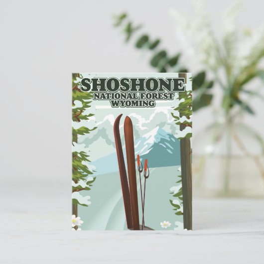 Carte Postale Affiche de voyage Shoshone National Forest Ski (Debout devant)