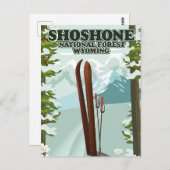 Carte Postale Affiche de voyage Shoshone National Forest Ski (Devant / Derrière)